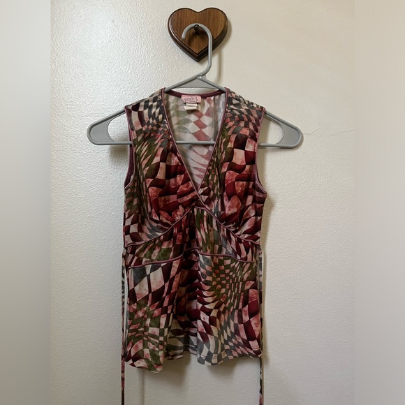 Y2K multi color checkered top size small - Picture 1 of 3